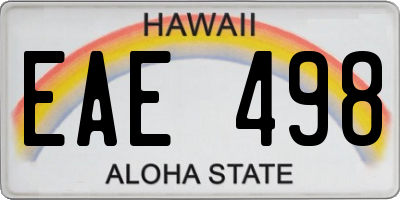 HI license plate EAE498