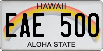 HI license plate EAE500