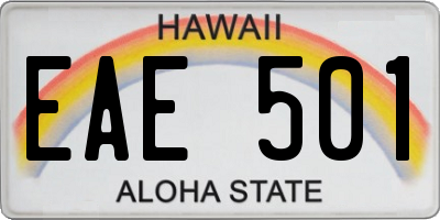 HI license plate EAE501