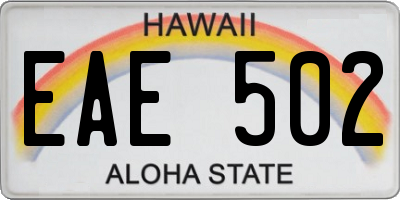 HI license plate EAE502