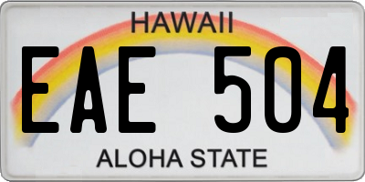 HI license plate EAE504