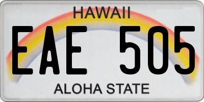 HI license plate EAE505