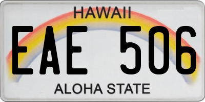 HI license plate EAE506