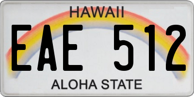 HI license plate EAE512