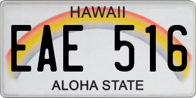 HI license plate EAE516