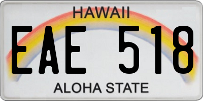 HI license plate EAE518