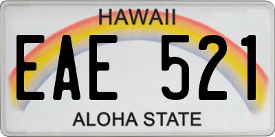HI license plate EAE521