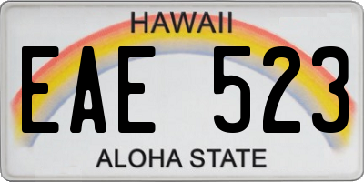 HI license plate EAE523