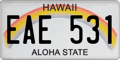 HI license plate EAE531