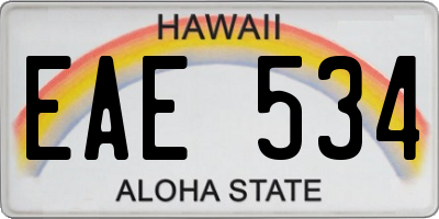 HI license plate EAE534