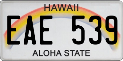 HI license plate EAE539