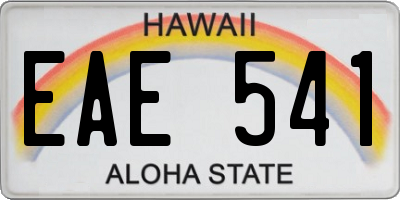 HI license plate EAE541