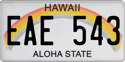 HI license plate EAE543