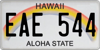 HI license plate EAE544