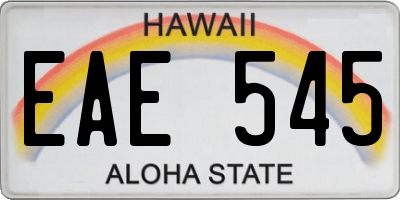 HI license plate EAE545