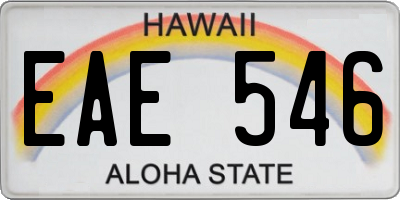 HI license plate EAE546