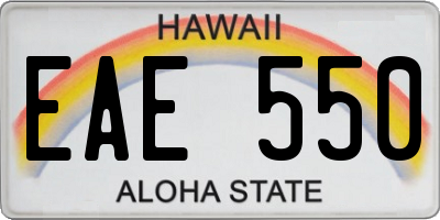 HI license plate EAE550