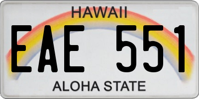 HI license plate EAE551