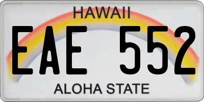 HI license plate EAE552