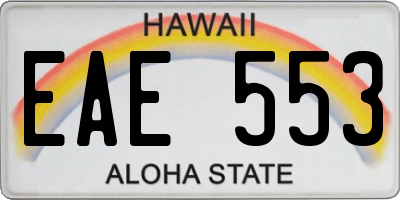 HI license plate EAE553