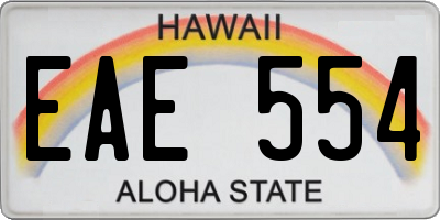 HI license plate EAE554