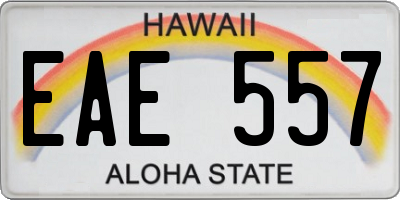 HI license plate EAE557