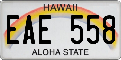 HI license plate EAE558