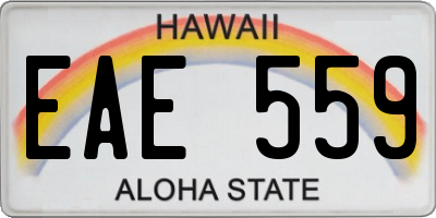 HI license plate EAE559