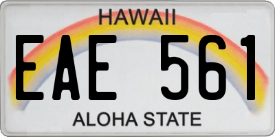 HI license plate EAE561