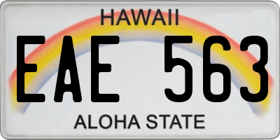 HI license plate EAE563