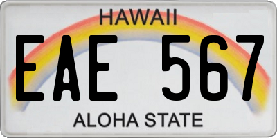 HI license plate EAE567