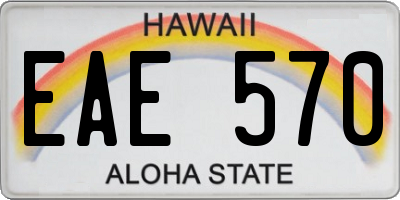 HI license plate EAE570