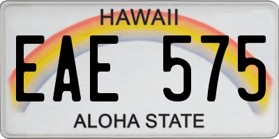 HI license plate EAE575