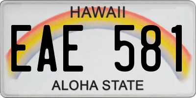 HI license plate EAE581