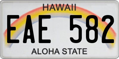 HI license plate EAE582