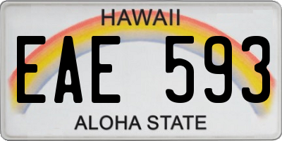 HI license plate EAE593