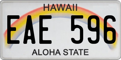 HI license plate EAE596