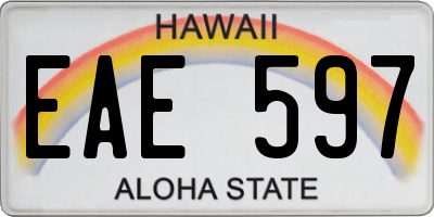 HI license plate EAE597