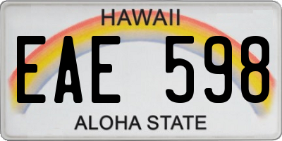 HI license plate EAE598