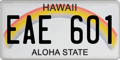 HI license plate EAE601
