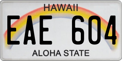 HI license plate EAE604