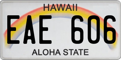 HI license plate EAE606