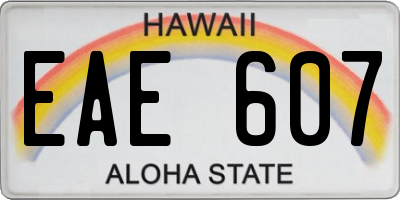 HI license plate EAE607