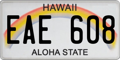 HI license plate EAE608