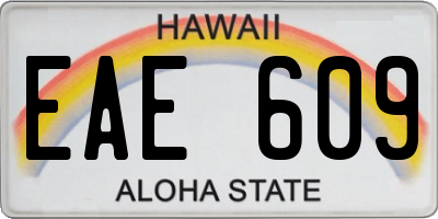 HI license plate EAE609