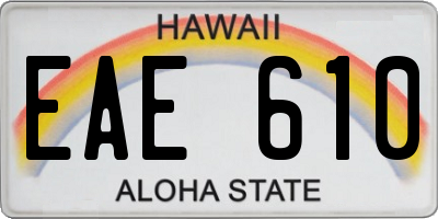 HI license plate EAE610