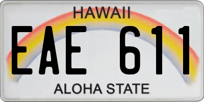 HI license plate EAE611