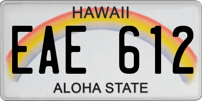 HI license plate EAE612