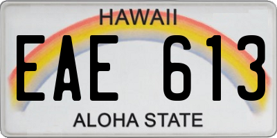 HI license plate EAE613
