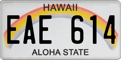 HI license plate EAE614